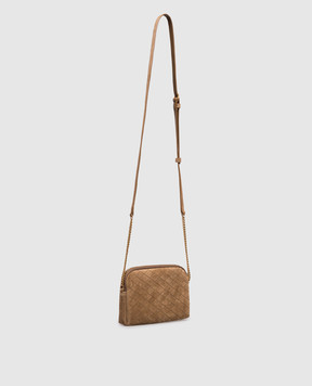 Saint Laurent Бежевая замшевая сумка GABY 7336671U807
