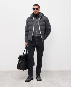 Brunello Cucinelli Серая пуховая куртка из шерсти MQ4631826