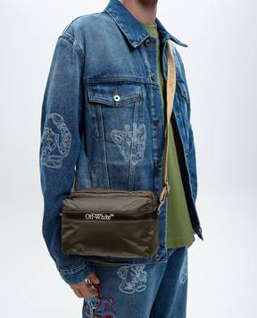 Off-White Сумка кольору хакі з принтом логотипа OMNQ081F24FAB002