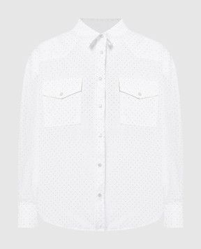 Dondup Біла блуза з кристалами DC343CS0103DPTDW