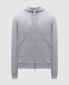 Brunello Cucinelli Серая меланжевая спортивная куртка MM8319069G