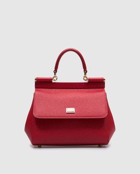 Dolce&Gabbana Червона шкіряна сумка Sicily з логотипом BB6003B1001