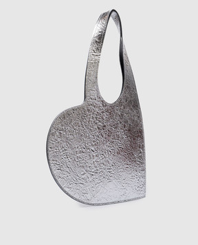 Coperni Серебряная кожаная сумка Foil в форме сердца COPBA14BISF6021