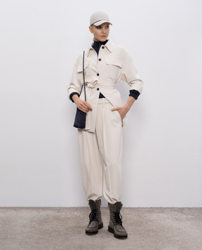 Brunello Cucinelli Синий гольф из шерсти и кашемира с молнией M14817604P