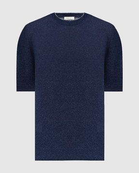 Cashmere&Whiskey Синяя футболка с леном и кашемиром MU9322318455R