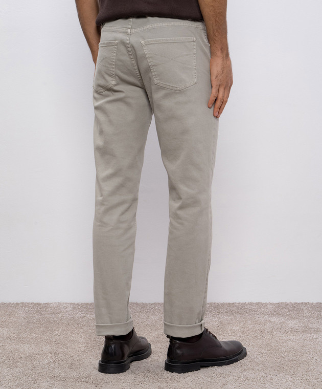 Brunello Cucinelli Зеленые джинсы с логотипом M277PD3210 изображение 4