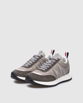 Moncler Серые комбинированные кроссовки Pacey J209A4M00010M4156