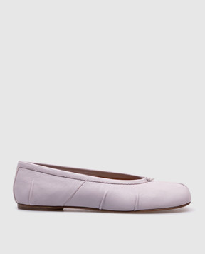 Maison Margiela Фиолетовые кожаные балетки с вырезом Таби S58WZ0127P6378