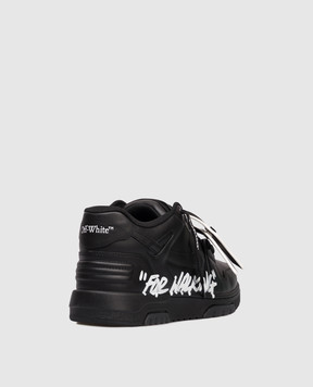 Off-White Черные кожаные кроссовки Out Of Office For Walking M189C9L01A