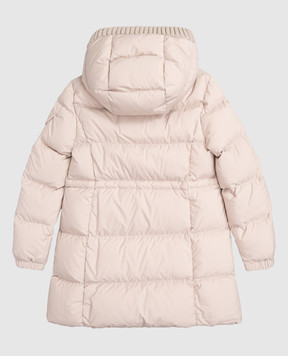Moncler ENFANT Бежевий пуховик з нашивкою логотипа K29541C00012597YW1214