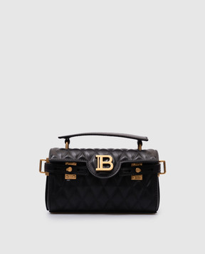 Balmain Черная кожаная сумка B-Buzz с логотипом EN1AE742LHLB