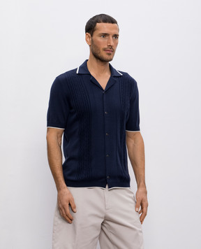 Brunello Cucinelli Синяя рубашка с узором M29203415