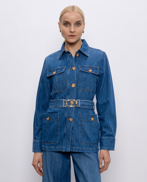 Twinset Синяя джинсовая куртка с поясом 251TP2610