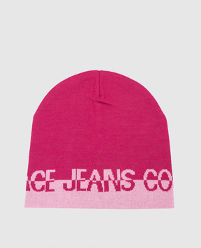 Versace Jeans Couture Розовая шапка с шерстью с узором логотипа 77HAZK57ZG315