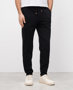 Brunello Cucinelli Чорні джогери з окантуванням MW8633311G