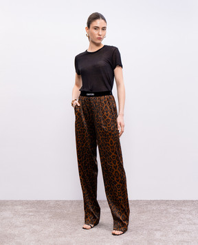 Tom Ford Чорна футболка з металевим логотипом TSJ567JEX139