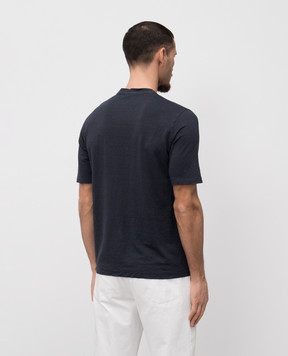 Cashmere&Whiskey Синяя футболка из льна TS6452360706F