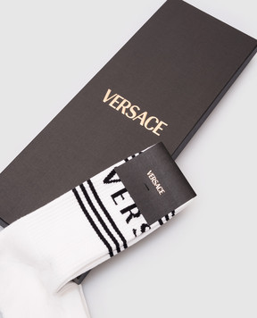 Versace Белые носки с логотипом 10088351A13107