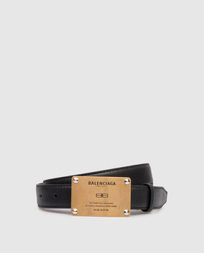 Balenciaga Чорний шкіряний ремінь Lola з логотипом 8328052ABUZ