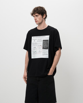 Maison Margiela MM6 Чорна футболка з брендовим принтом SH0GC0043S24312