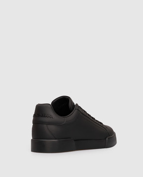 Dolce&Gabbana Черные кожаные кроссовки Portofino CK2330A1065
