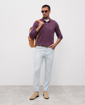 Brunello Cucinelli Фиолетовое поло с длинными рукавами M29800135