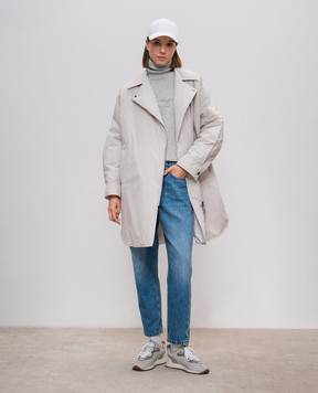 Brunello Cucinelli Бежевый плащ с цепочкой мониль MB5749664P
