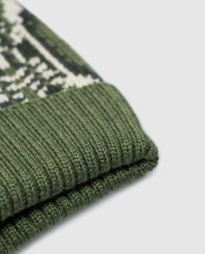 Etro Дитяча зелена шапка з вовною і кашеміром з вишивкою логотипа GV0P97W0033