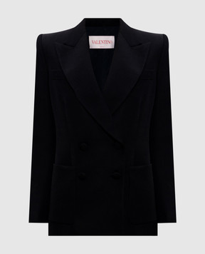 Valentino Чорний двобортний жакет з вовни 6B0CE46097W