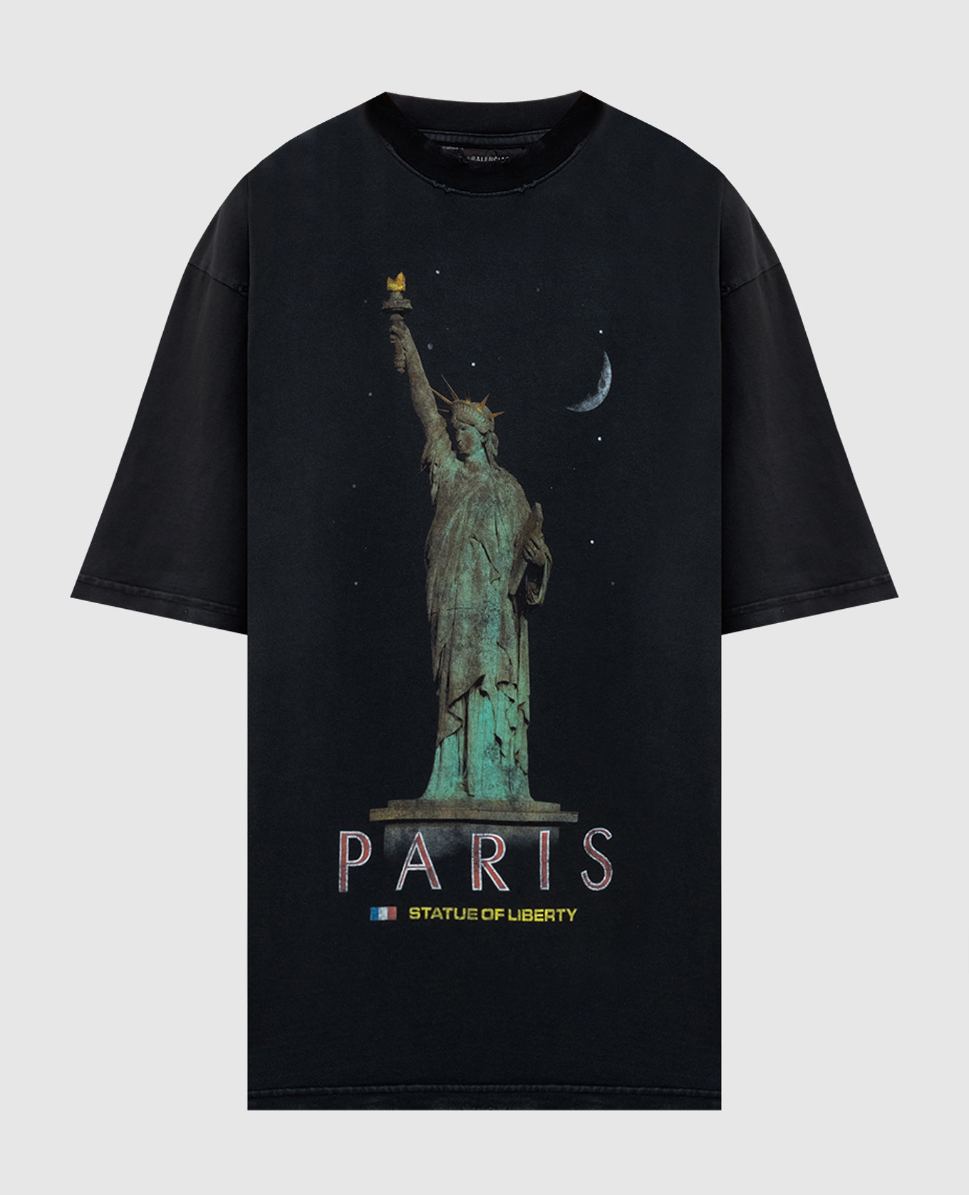 

Черная футболка Paris Liberty с винтажным эффектом, Черный, Футболки
