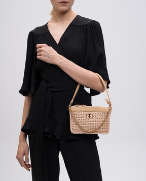 Twinset Бежевая сумка Petite с эмблемой 251TD8113