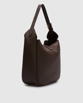 Tom Ford Коричневая кожаная сумка MONARCH с логотипом L1743LCL387X