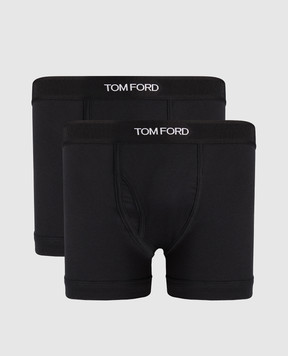 Tom Ford Набір чорних трусів-боксерів з контрастним візерунком логотипа T4XC31410