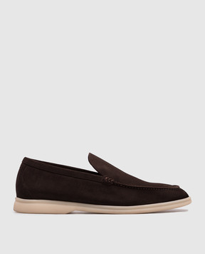 Loro Piana Коричневые замшевые лоферы Summer Walk FAE8124