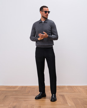 Bertolo Cashmere Черные брюки из шерсти и кашемира 000290001391