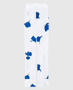 Off-White Білі штани в смужку з квітковим принтом OWCA186F24FAB001