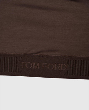 Tom Ford Коричневый топ с логотипом BRJ016JEX166