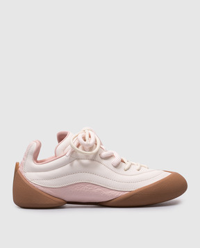 Alexander McQueen Рожеві шкіряні кросівки Flexion з емблемою логотипа 808181WIAC6