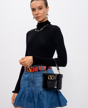 Valentino Черная кожаная сумка бакет-бег Vain 7W2B0R95GCB
