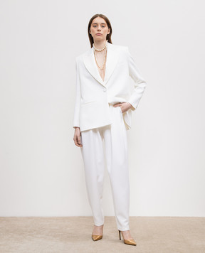 Magda Butrym Білі штани з вовни з високою посадкою PANTS01104820
