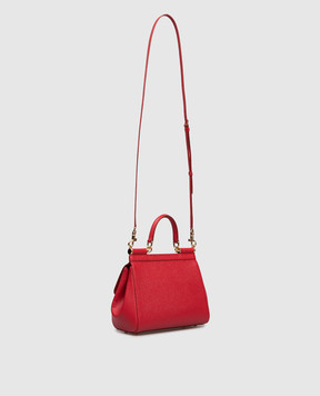 Dolce&Gabbana Красная кожаная сумка Sicily BB6003B1001