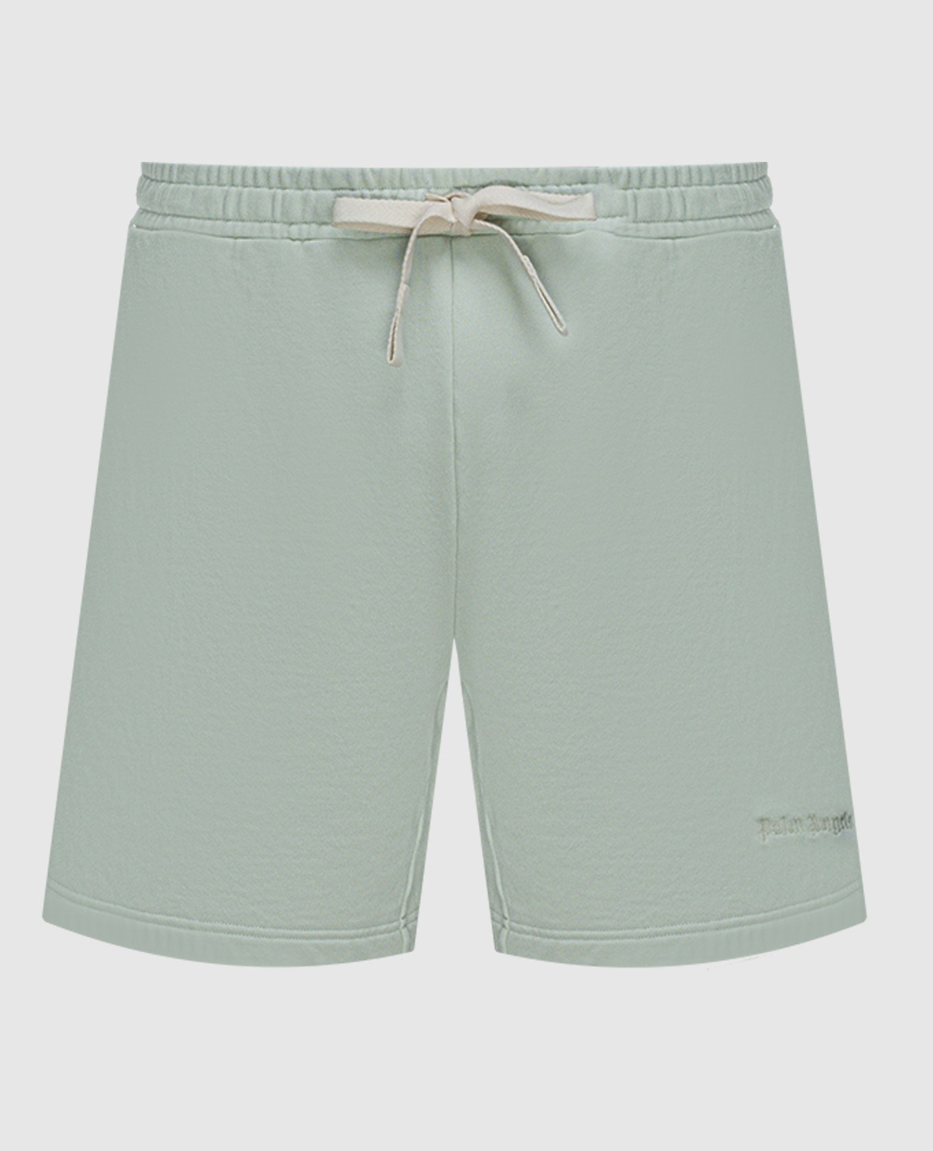 Green shorts with logo embroidery