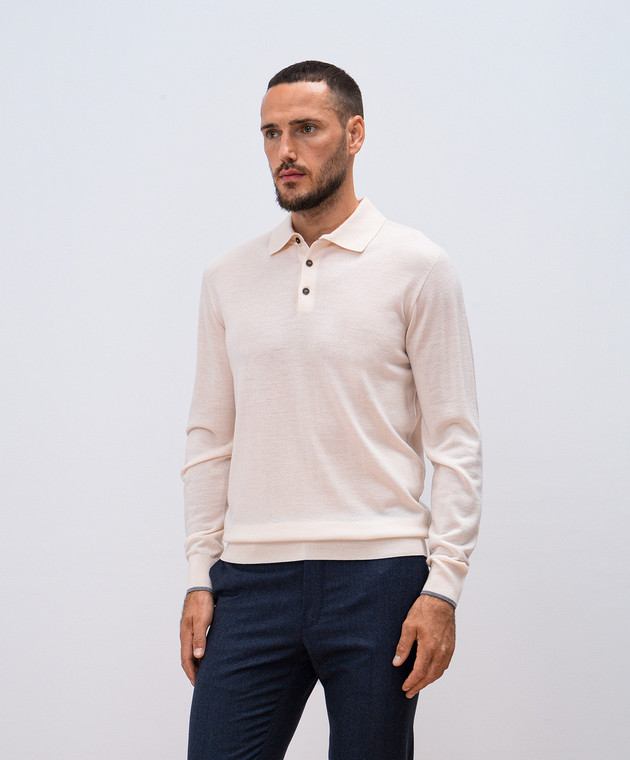 Peserico Бежевое поло из шерсти R59360F18C9770 изображение 3