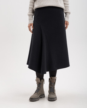 Brunello Cucinelli Сіра спідниця міді MPR24G3639