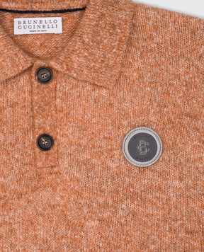 Brunello Cucinelli Дитяче помаранчеве поло з вовною альпаки BSOM74405B