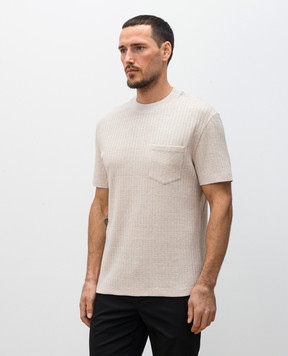 Brunello Cucinelli Бежевая футболка с леном MW8651376