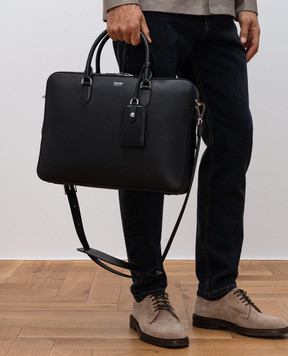 Tom Ford Черный кожаный портфель ELLIOT с логотипом H0651LCL213S