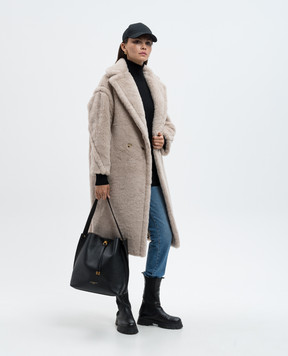 Max Mara Бежеве двобортне пальто TEDGIRL з вовни і шовку TEDGIRL