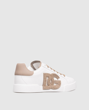 Dolce&Gabbana Білі шкіряні кросівки Light Strobel CK2341AI411