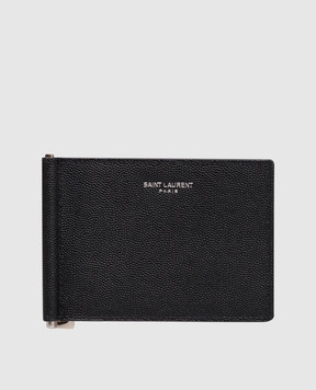 Saint Laurent Черный кожаный портмоне с принтом логотипа 378005BTY0N